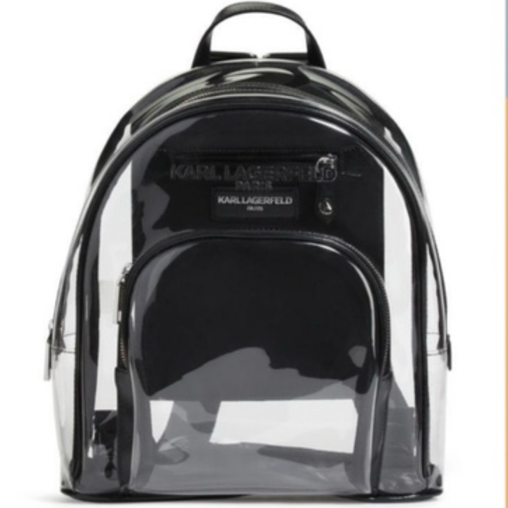 NEW Karl Lagerfeld Black Clear Backpack